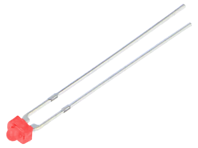 Red flashing superbright 1.8mm LED - red diffuse case (image for) Red flashing superbright 1.8mm LED - red diffuse case