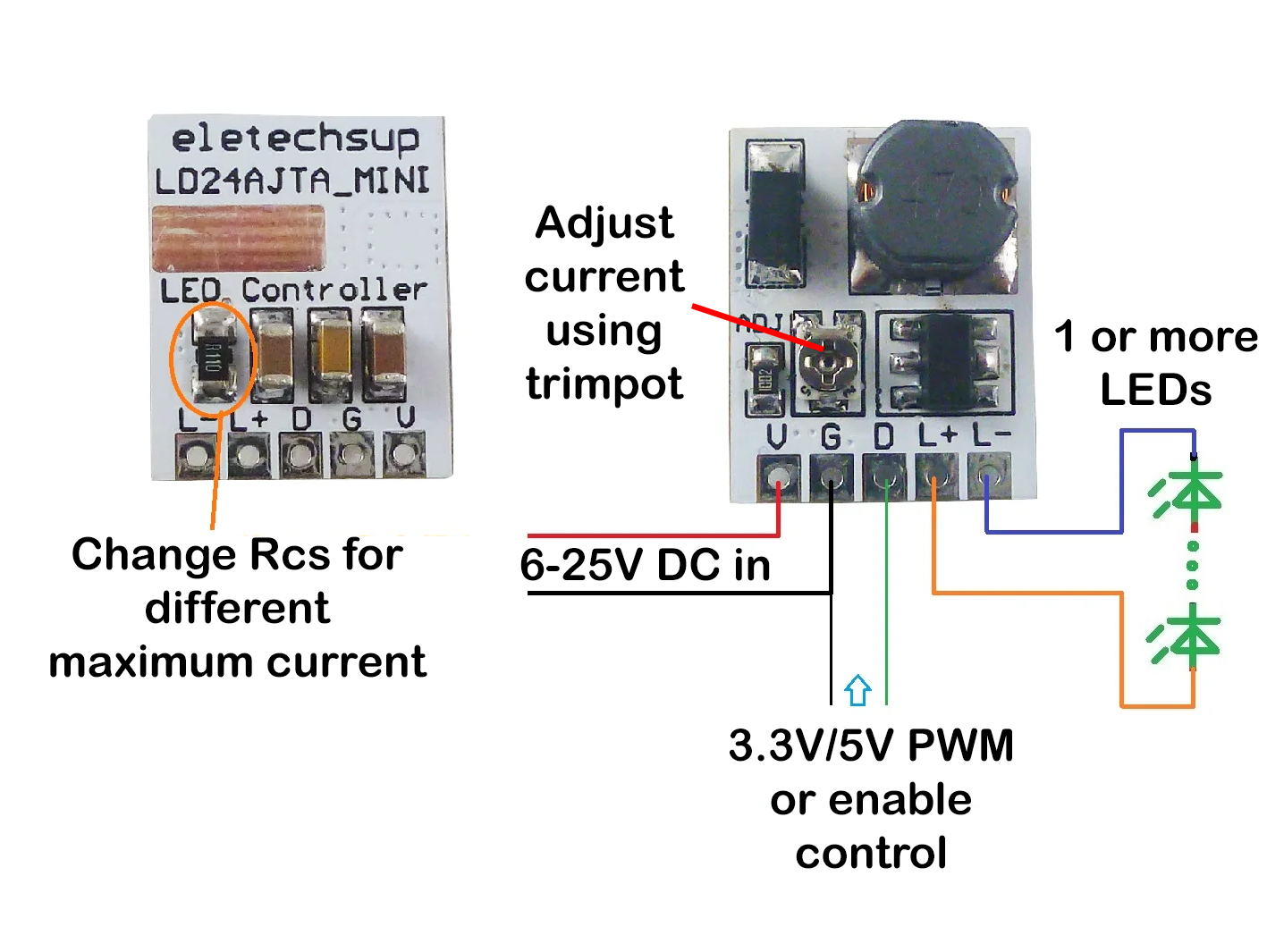 (image for) Mini adjustable LED switchmode driver - 20-900mA