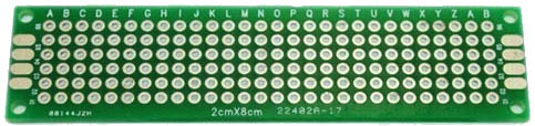 (image for) 2 x 8cm double sided fibreglass breadboard PCB