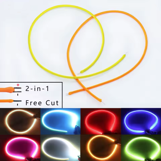 Single ended/double ended 300mm, 3V super flexible red LED filament (image for) Single ended/double ended 300mm, 3V super flexible red LED filament