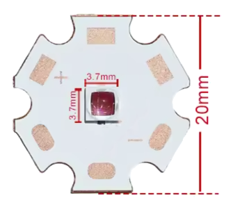 (image for) 10W 3737 style 660nm deep red LED on 20mm copper star PCB