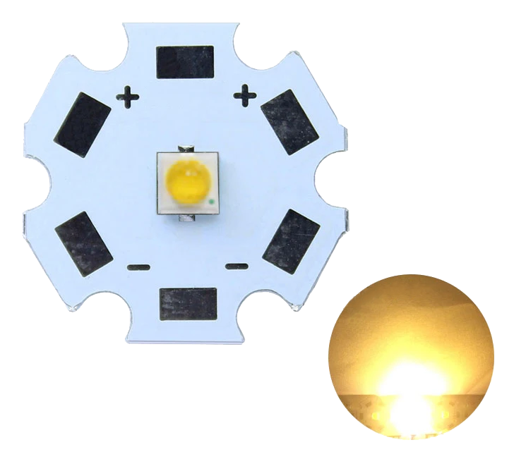 (image for) 3W 3535 style warm white LED on 20mm star PCB