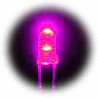 3mm superbright pink LEDs - bag of 1000