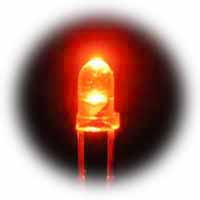 (image for) 3mm superbright flashing red-orange LEDs - 5V max