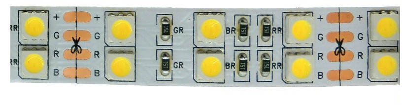 (image for) Warm white 12 volt 5050 LED ribbon - double row