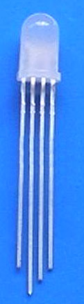 Diffuse 4 pin 5mm RBW (red, blue, white) LED - common cathode
