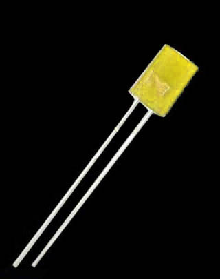 5mm yellow tinted diffuse flat top LED