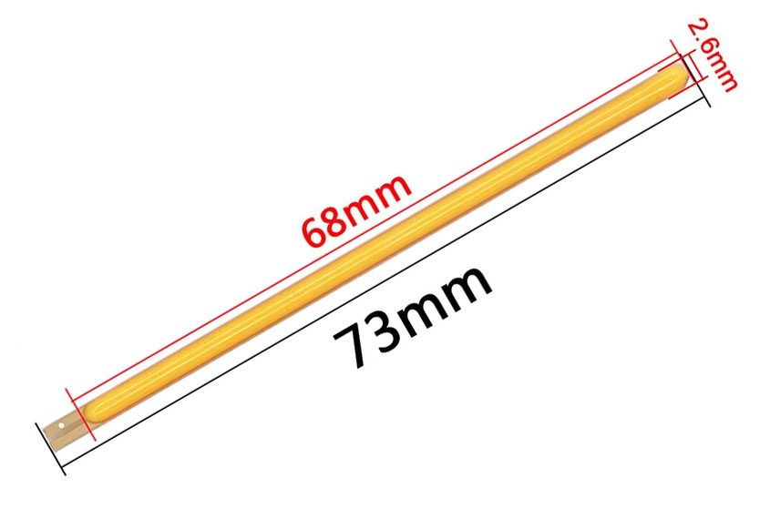 (image for) 0.6W warm white 3V single ended LED filament
