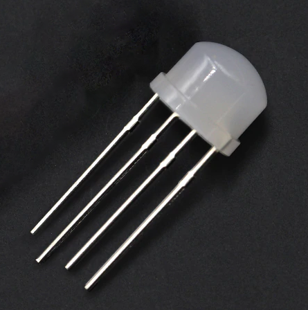 (image for) Diffuse 4 pin 8mm strawhat RGB LED - common cathode