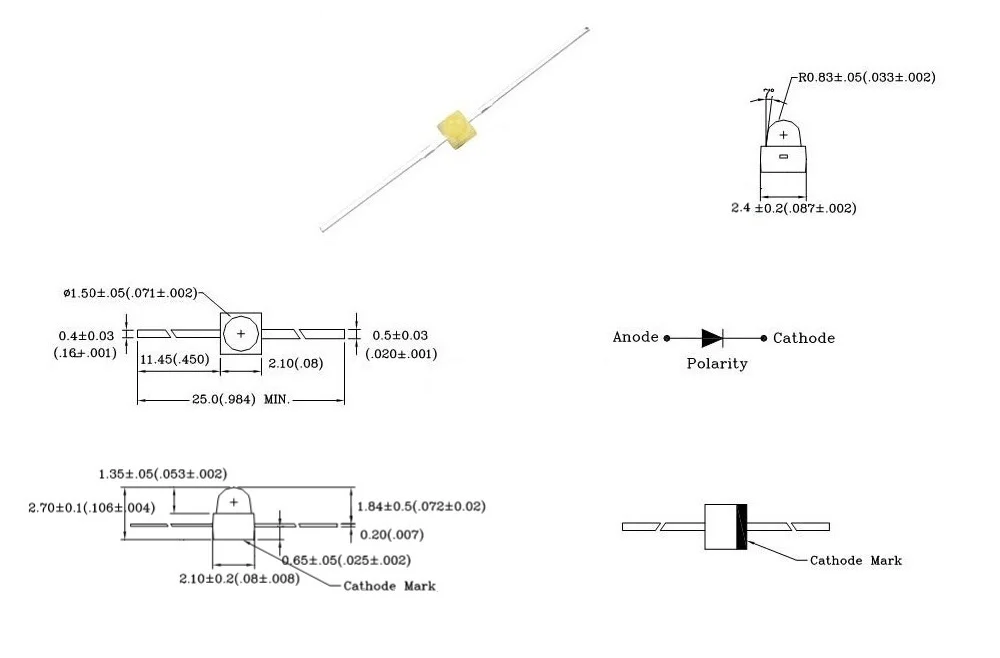 (image for) White superbright miniature axial LED