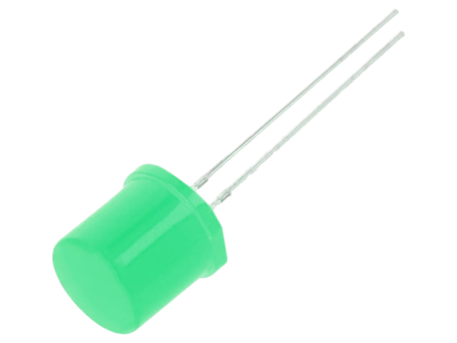 (image for) Optosupply 9.7mm diffuse green flat top LED