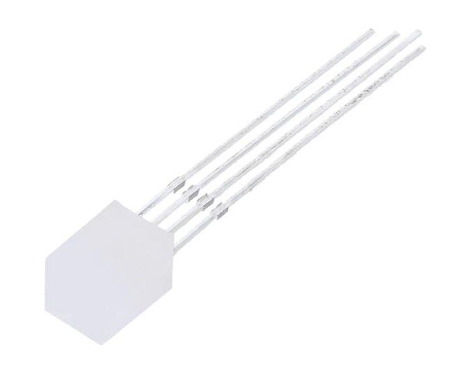 Diffuse 4 pin 5mm square RGB LED - common anode