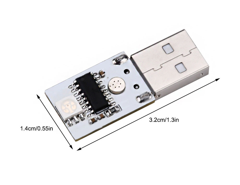 (image for) Mini RGB USB LED light with voice control