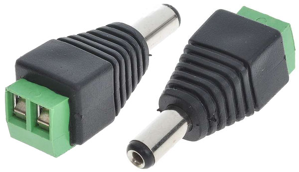 (image for) 5.5 x 2.1mm DC power plug with screw connections
