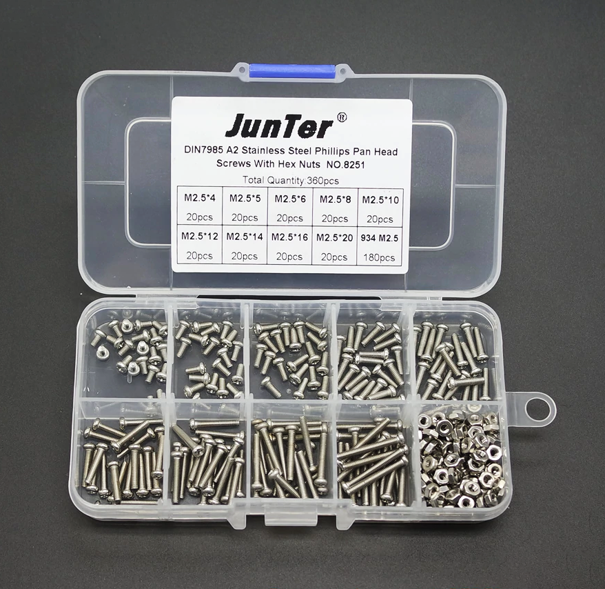 (image for) M2.5 stainless steel pan head screw and nut kit