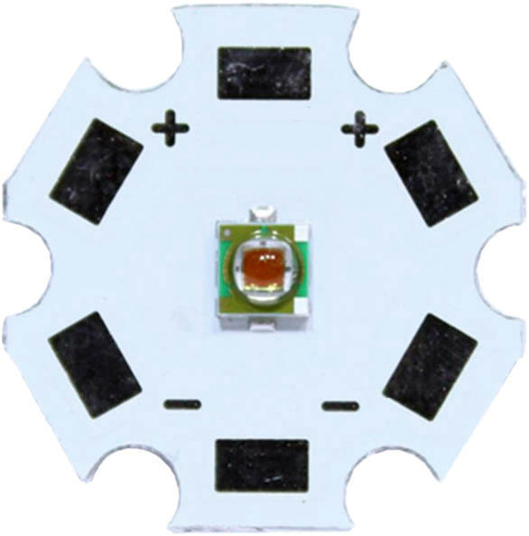 (image for) 3W 3535 style 590nm amber/yellow LED on 20mm star PCB